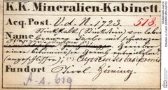 Etiketten zu Calcit (NHMW-MIN-As619)
